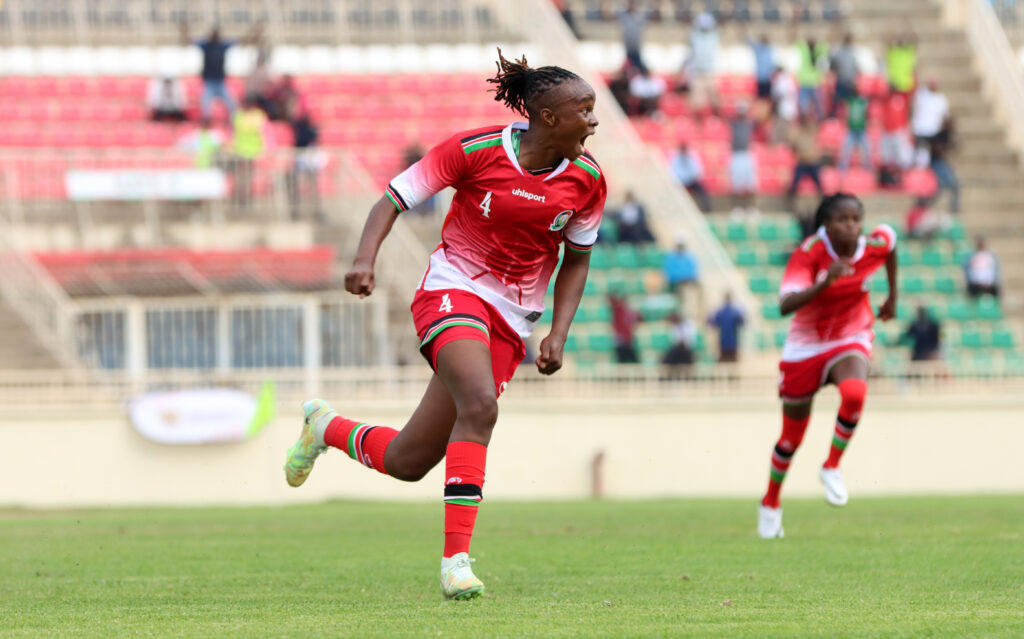 YEEEES!! - Cynthia Shilwatso celebrates her goal for Starlets. PHOTO/Timothy Olobulu